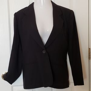 Joan Leslie one button blazer, black 12P